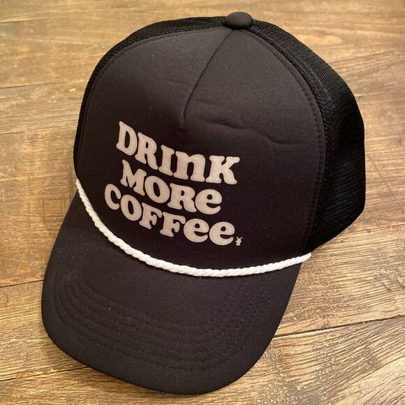 Dutch Bros Drink More Coffee Trucker Hat Cap Snapback OS One Size Black Color - Picture 1 of 3